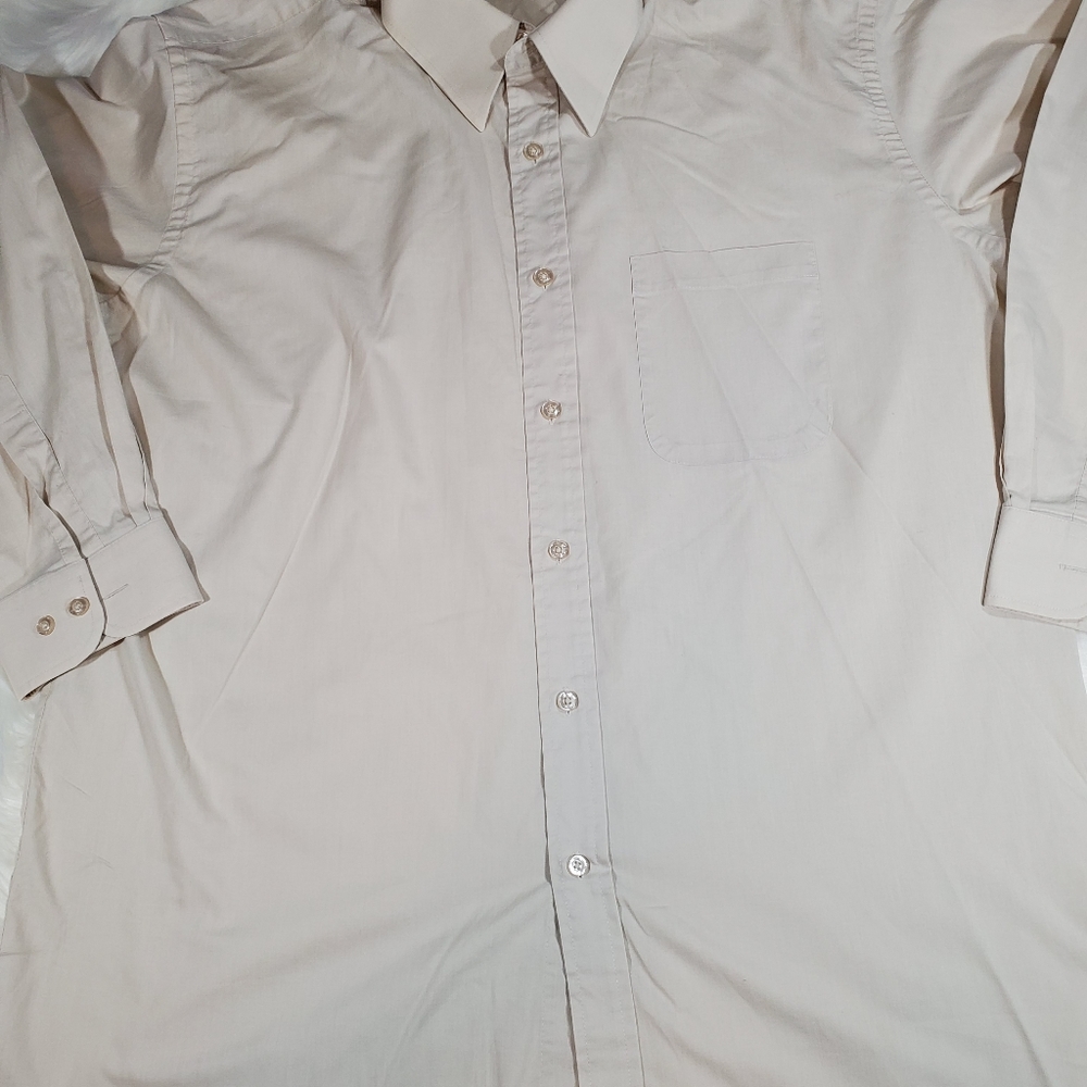 Lucasini Men's dress shirt size 17 32-33 beige